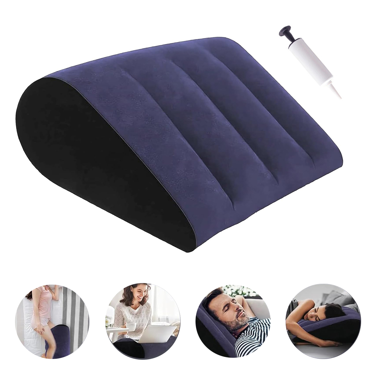 Home Office With Sofa - Inflatable Wedge Pillow Purple Ergonomic Back