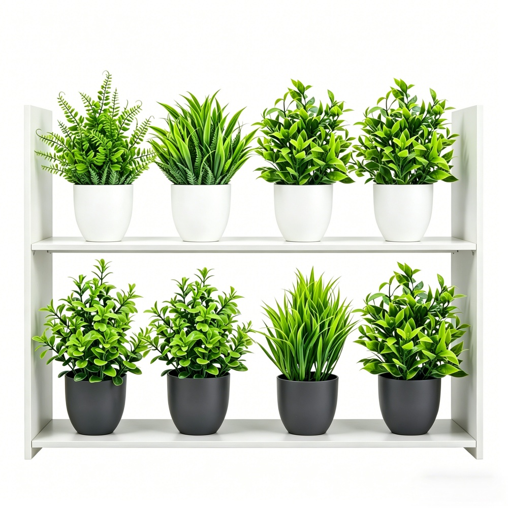 Home Office Layout - 4pcs/set Mini Artificial Plants Potted Indoor
