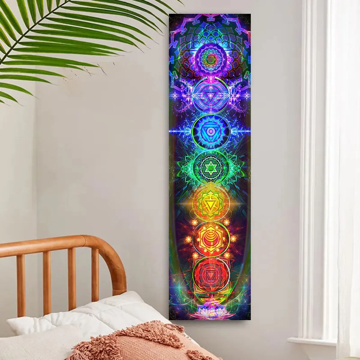 Colorful Chakra Wall Tapestry  - Home Office Yoga Room 评论和价格