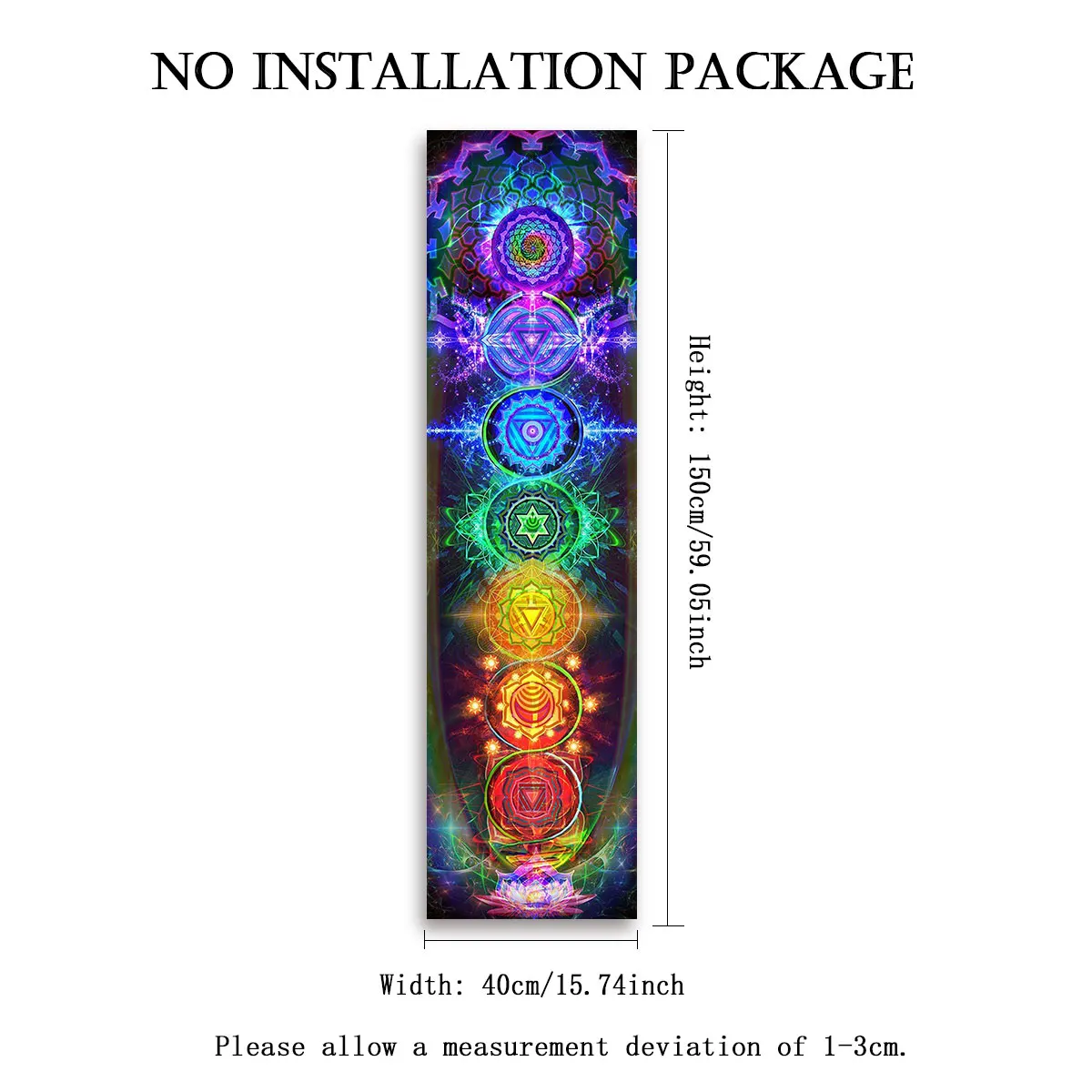 Colorful Chakra Wall Tapestry  - Home Office Yoga Room 评论和价格