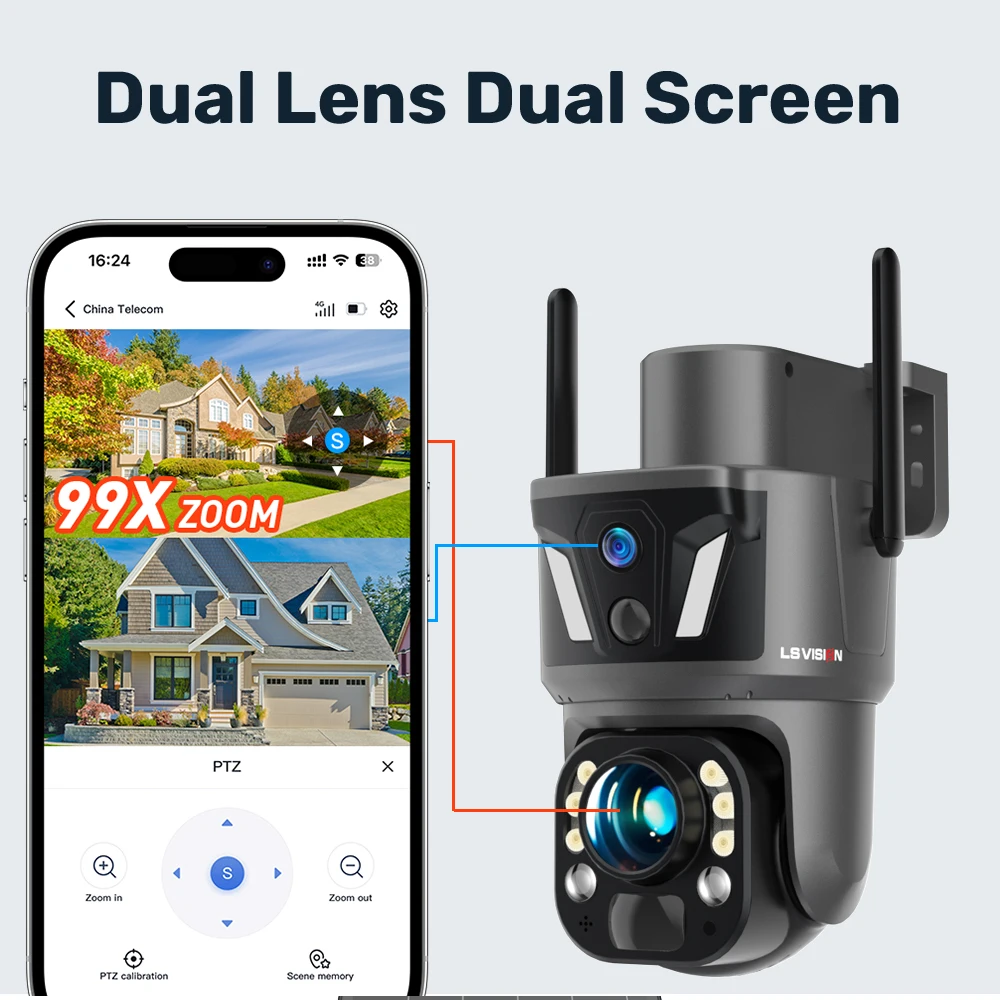 LS VISION 8MP 3-Lens Dual-Scre - Home Office Zoom 评论和价格