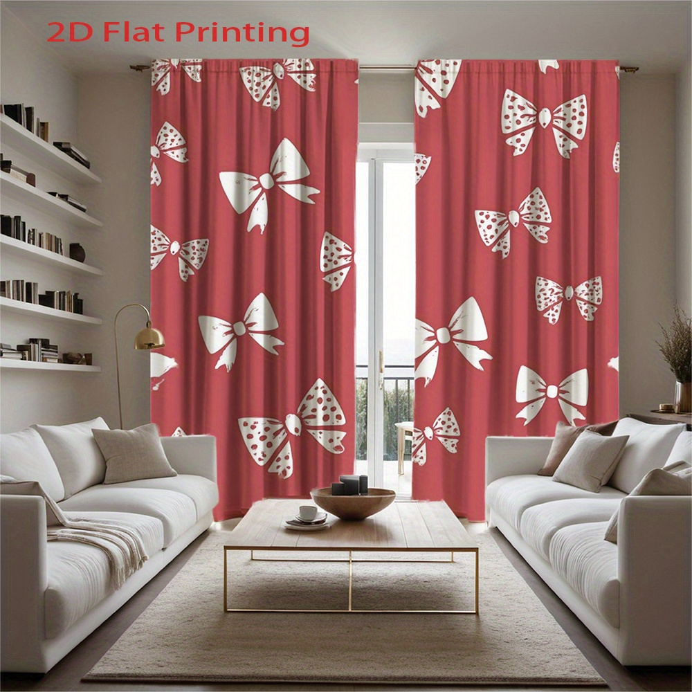 2pcs, 2D Flat Printing Curtain - Home Office Amazon 评论和价格