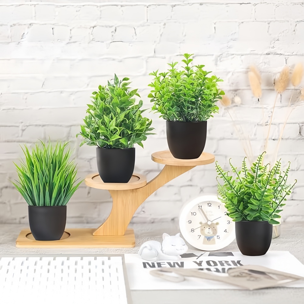 4pcs/set Mini Artificial Plant - Home Office Layout 评论和价格