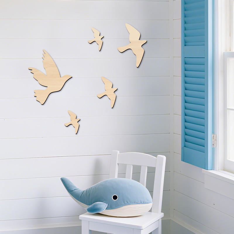 5Pcs Fly Birds Wooden Sign Sea - Home Office Yoga Room 评论和价格