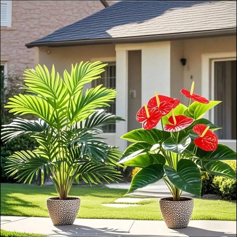 2sets Large Artificial Palm Pl - Home Office Layout 评论和价格