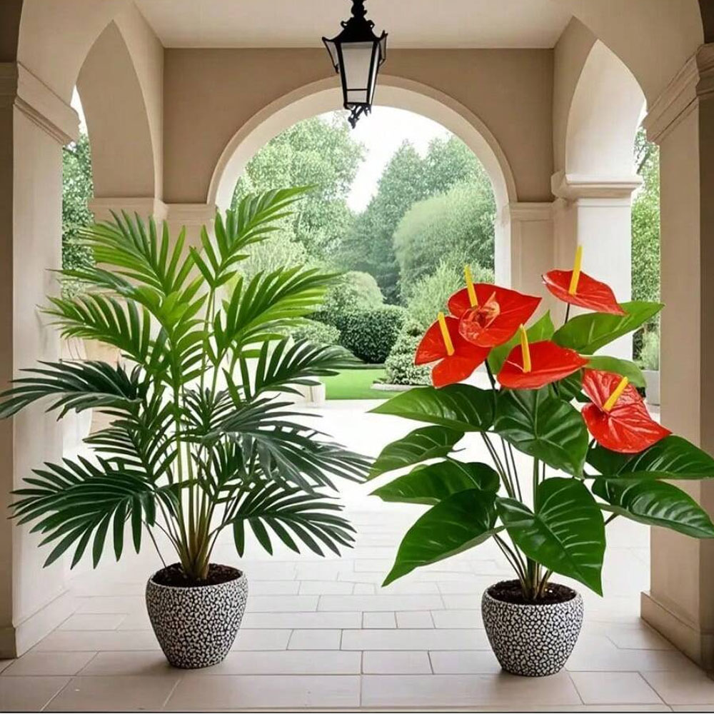 2sets Large Artificial Palm Pl - Home Office Layout 评论和价格