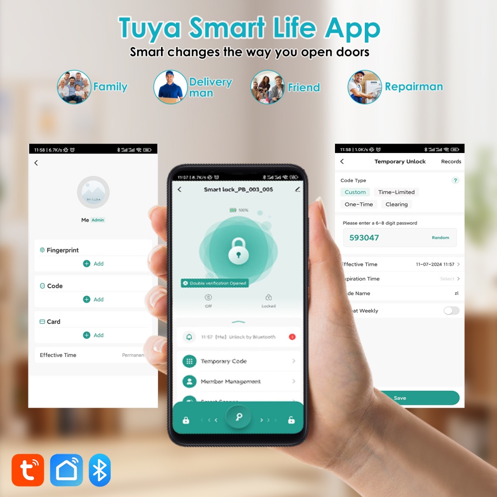 YFK Tuya 5-in-1 Smart Door Han - Home Office Immigration 评论和价格
