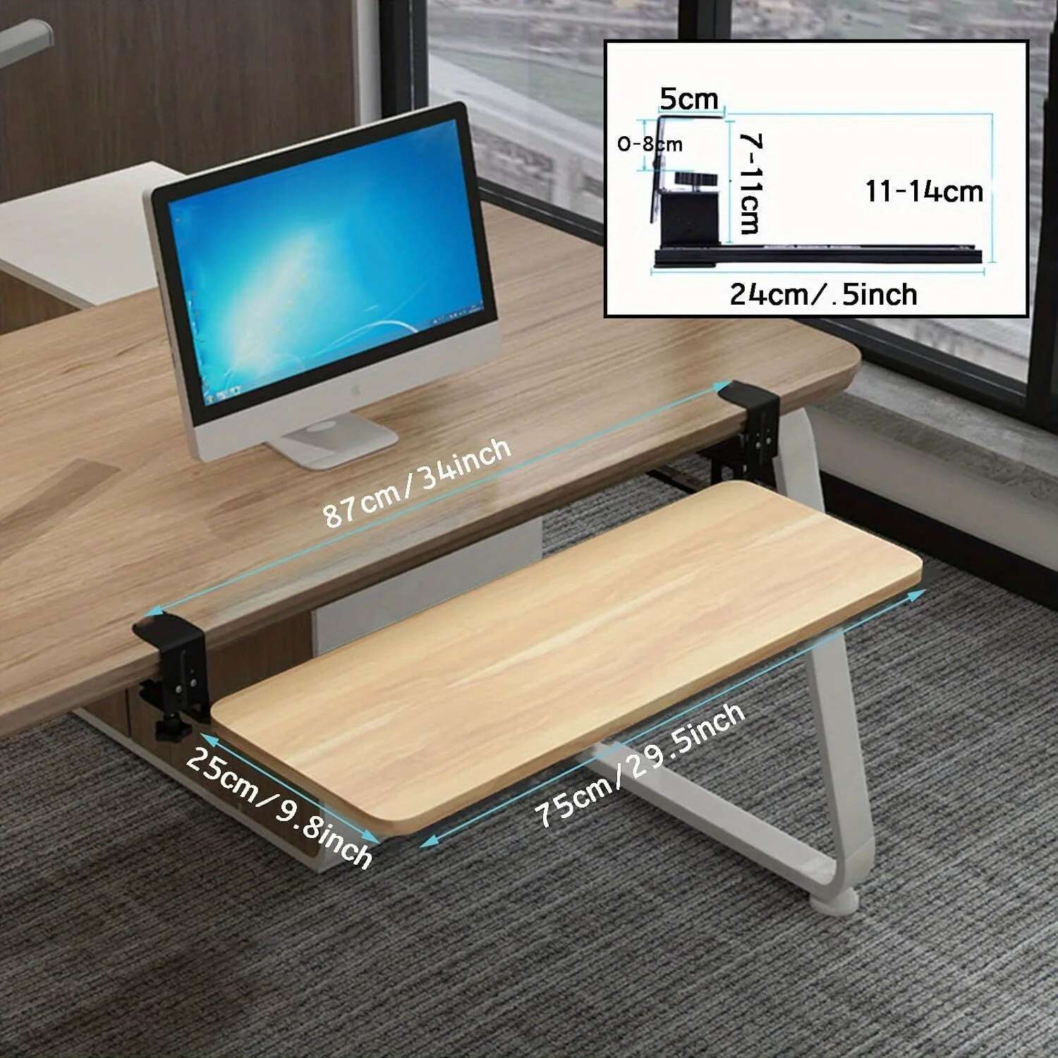 Ergonomic Sliding Under Desk K - Keyboard Tray Under Desk 评论和价格
